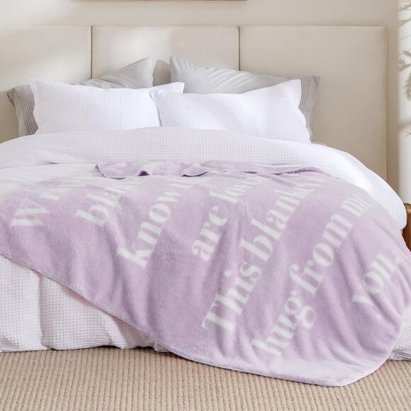Blanket Get Well Thinking of You Gift Purple Throw Cozy Soft NEW 50x60 Inch - Picture 4 of 5